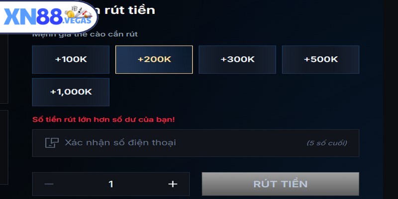 Rút tiền XN88 được thực hiện nhanh gọn, an toàn tuyệt đối
